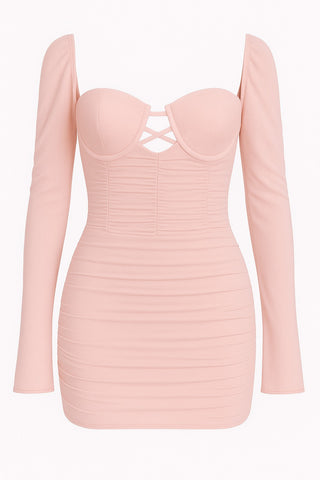Blush Bustier Minikleid mit Raffung