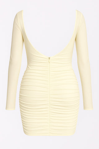 Sand Twist-Ausschnitt Minikleid