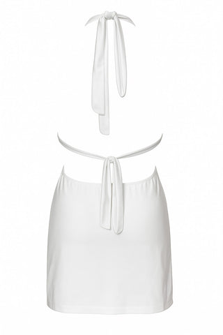 Weißes Minikleid mit V-Ausschnitt