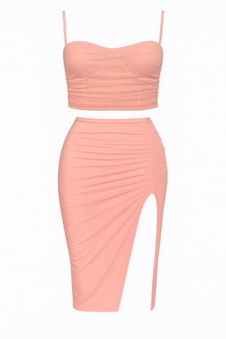 Blush Assymmetrischer Knöchelrock mit Schlitz
