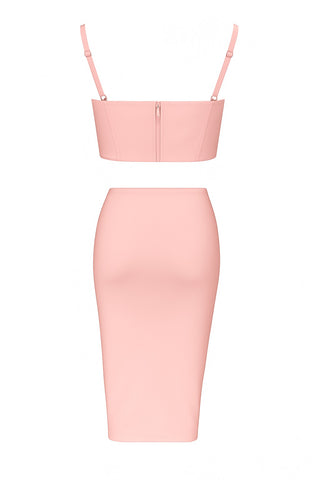 Blush Assymmetrischer Knöchelrock mit Schlitz