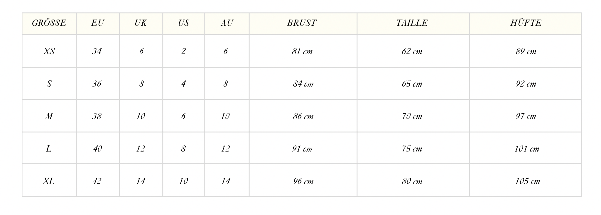 Size Guide